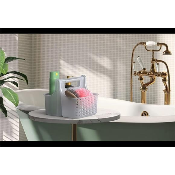 Portable Plastic Shower Caddy Bathroom Organizer Basket Tote for Dorm College - Picture 7 of 8